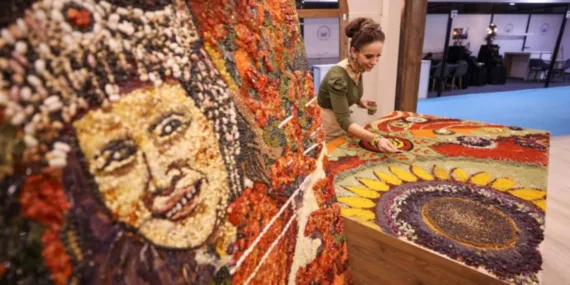 Sanatıyla Gaziantep’i tanıttı! 40 farklı baharatla mozaik yaptı