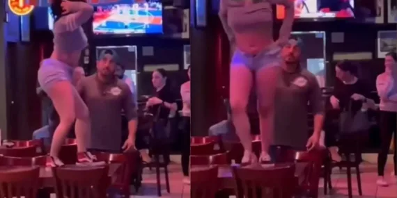 Alkolü fazla kaçırınca üzerini çıkarıp dans etmeye başladı