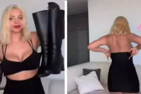 Dekoltesi gündem yarattı... 'İlk buluşmada erkeklere eve aldıracak elbise' diyerek paylaştı!