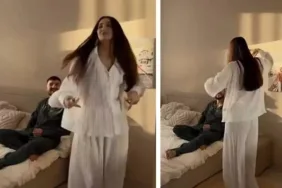 Kocasına yatak odasında yaptığı dansı paylaştı! Sosyal medyada gündem oldu