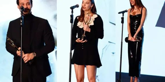 Ödül töreninde aşk üçgeni… Ünlü yıldızlar bir araya geldi