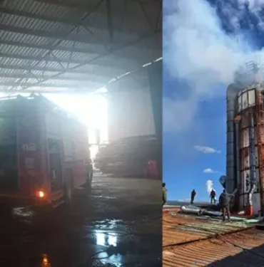 Oyuncu Necati Şaşmaz'ın fabrikasındaki talaş silosunda patlama ve yangın