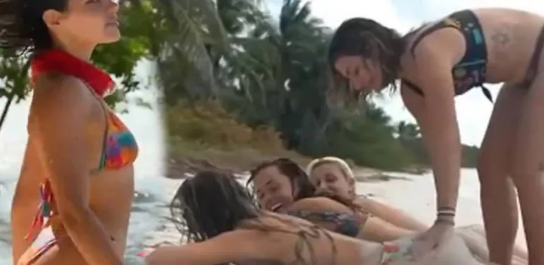 Survivor'da yer alan görüntüler olay oldu... Minik bikinileriyle güneşlendiler
