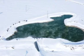 Vanda kayak ve karda termal havuz keyfi Hava soğuk olsa bile termal su çok sıcak