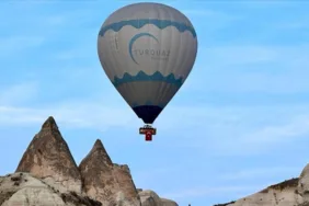 18 Mart Çanakkale Zaferi... Kapadokyada balonlar Türk bayrağıyla uçtu