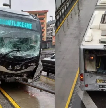 İstanbul'da iki metrobüs çarpıştı! Yaralılar var...