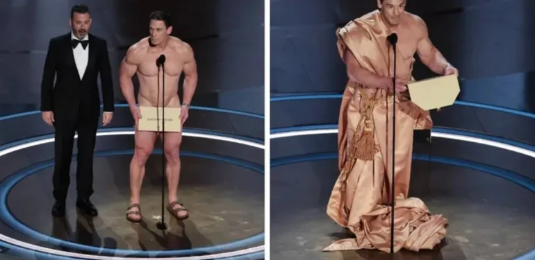 Oyuncu John Cena, Oscar Ödülleri'nde sahneye çıplak çıktı 'Erkek vücudu bir şaka değil'