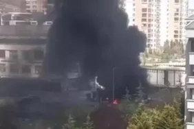 Ankara'da inşaat halindeki binada yangın