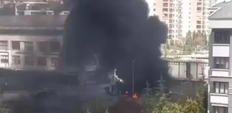 Ankara'da inşaat halindeki binada yangın