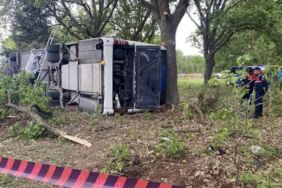 Kırklareli'de yolcu otobüsü devrildi 11 yaralı