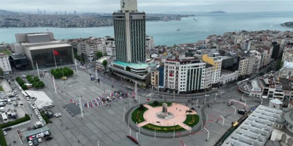 1 Mayıs’ta yasaklanan Taksim havadan görüntülendi
