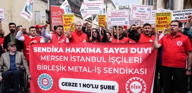 İstanbul’da Fransız Konsolosluğu önünde işçi eylemi: Birleşik Metal-İş Sendikası