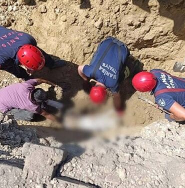 Manisa'da kanalizasyon çalışmasında göçük