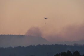 14 saattir süren Çanakkale’deki orman yangınına havadan müdahale başladı