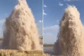 Barajda boru patladı! Su metrelerce havaya fışkırdı