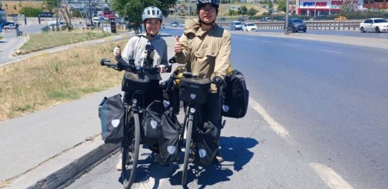 Portekiz’den Çin’e bisikletle giden Çinli çift, Türkiye’ye geldi