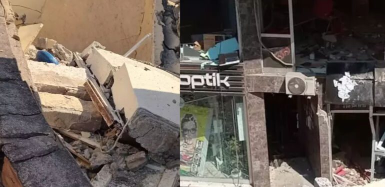 Hatay'da 2 katlı binada patlama