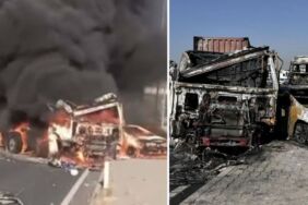 İzmir'de feci kaza Araçlar alev alev yandı