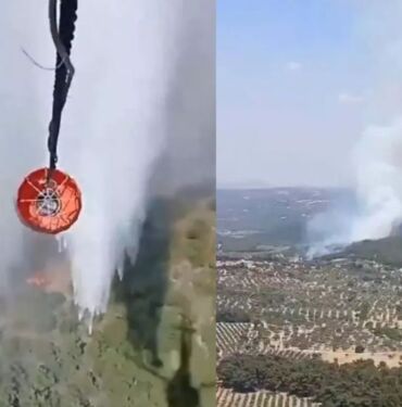 İzmir'de orman yangını Havadan müdahale ediliyor!