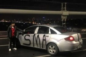 Köprüyü kapatıp SMA yazılı araçla eylem yapan şahıs tutuklandı