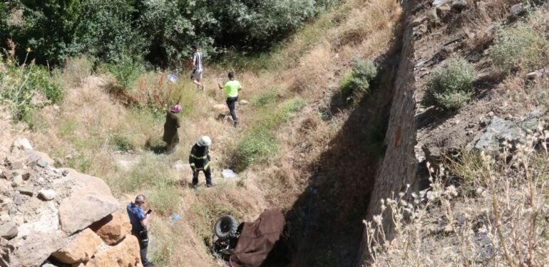 Yozgat'ta ATV sürücüsü istinat duvarından düştü