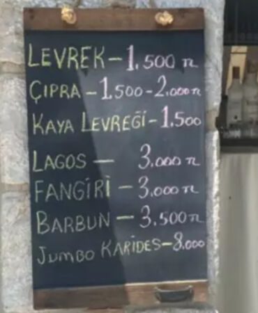 Datça'da bir restorandaki menü fiyatları sosyal medyada gündem oldu!