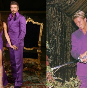 David ve Victoria Beckham çifti yeniden mor takımlarla