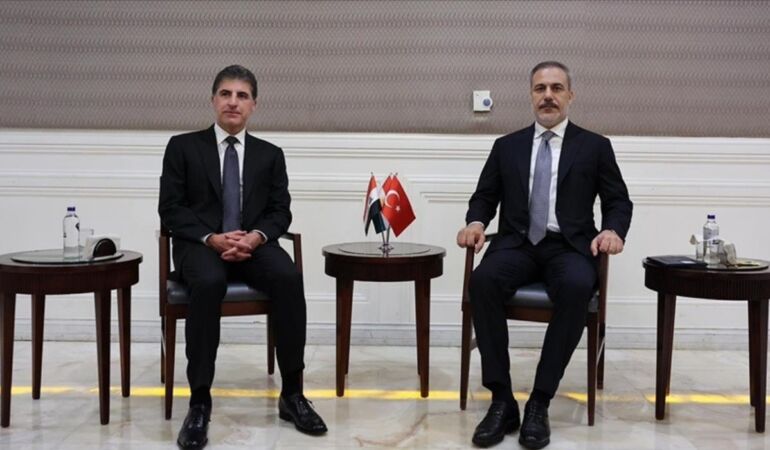 Dışişleri Bakanı Fidan, IKBY Başkanı Barzani ile görüştü