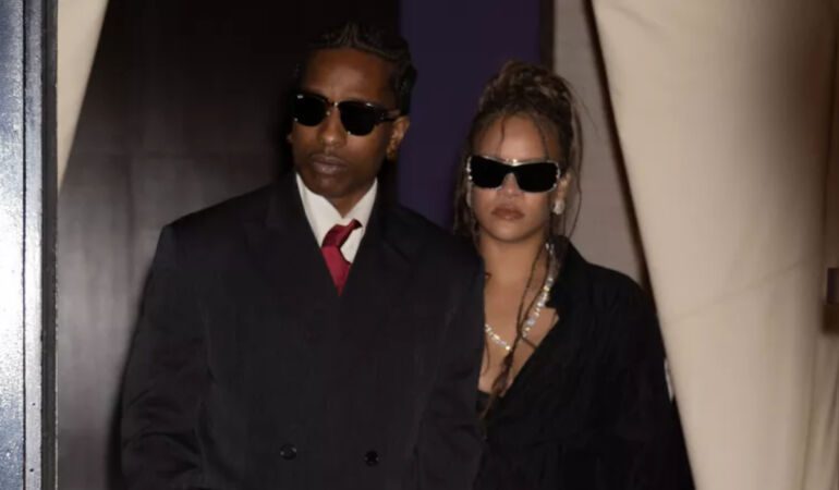 Dünyaca ünlü şarkıcı Rihanna ve Asap Rocky, New York'ta akşam yemeği yedi