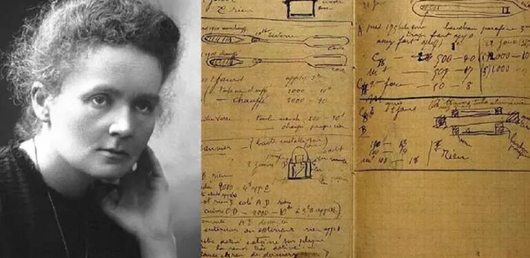 Marie Curie ölüm yıl dönümünde ‘radyasyon saçan’ laboratuvar defteriyle anıldı