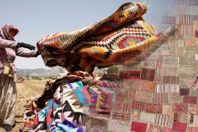 Tarlalardaki halılar kadın işçilerin emekleriyle pastelleşiyor