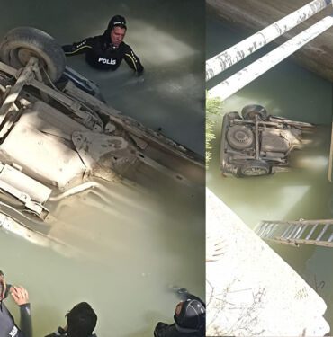 Van'da otomobil su kanalına uçtu Baba ve oğlu öldü