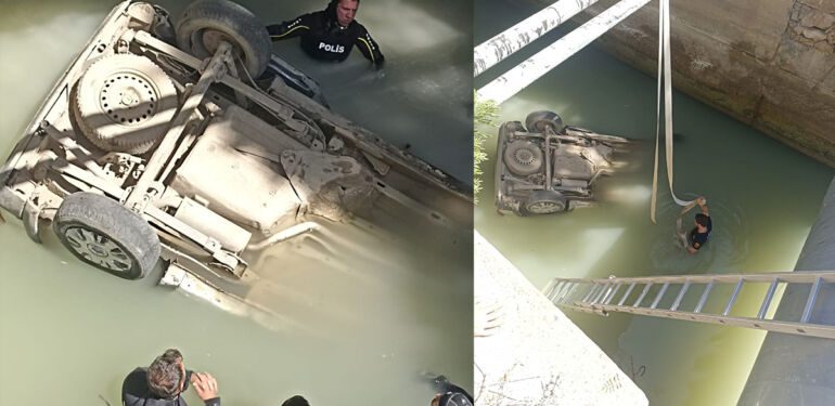 Van'da otomobil su kanalına uçtu Baba ve oğlu öldü