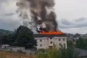 Yurt lojmanında yangın; 1 kişi dumandan etkilendi