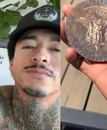 ABD'li Olimpiyat kaykaycısı Nyjah Huston kazandığı bronz madalyanın son halini gösterdi! _Kaliteyi arttırmak lazım_ (2)