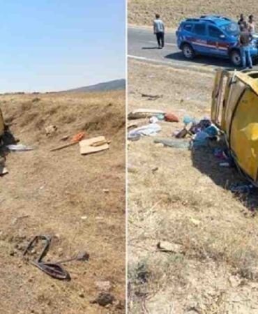 Diyarbakır’da hafif ticari araç devrildi_ 1 ölü, çok sayıda yaralı!