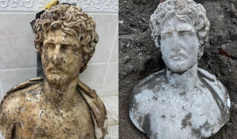 Düzce’de antik kentte 1800 yıllık büst bulundu