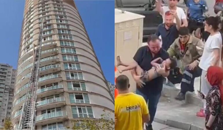 Esenyurt'ta 32 katlı binada yangın çıktı Mahsur kalanlar var!
