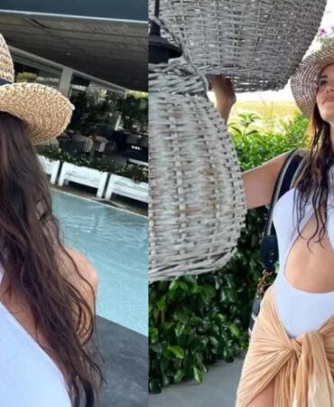 Fahriye Evcen'in beyaz mayolu pozları sosyal medyada gündem oldu!