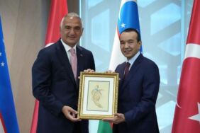 Kültür ve Turizm Bakanı Mehmet Nuri Ersoy, Özbekistanlı mevkidaşı Ozodbek Nazarbekov ile görüştü