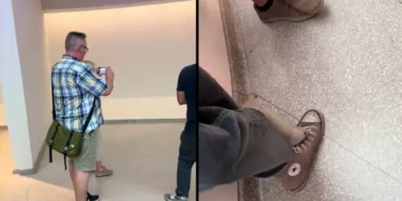 Sanatseverleri şaşırtan anlar… Müzede unutulan ayakkabıyı eser sandılar!