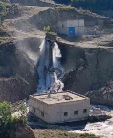 amasya'da HES alanında heyelan