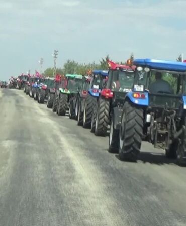 Edirne Büyükdöllük'te çiftçiler eylemde 'Traktör icrada, çiftçi hapiste, hükümet nerede'