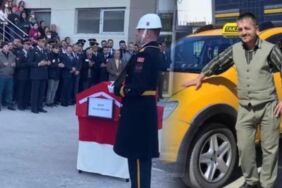 TUSAŞ saldırısında şehit olan taksi şoförü Murat Arslan’ın naaşı askeri törenle hastaneden alındı