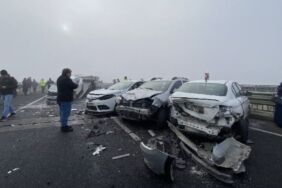 Diyarbakır’da zincirleme kaza 13 araç birbirine girdi, 9 yaralı