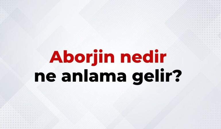 Aborjin nedir, ne anlama gelir Aborjin kelimesinin TDK sözlük anlamı