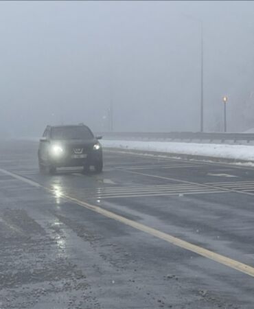 Bolu Dağı'nda kar ve sis... Görüş mesafesi 40 metreye kadar düştü