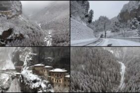 Sümela Manastırı ve Altındere Vadisi'ndeki beyaz esaret havadan görüntülendi…