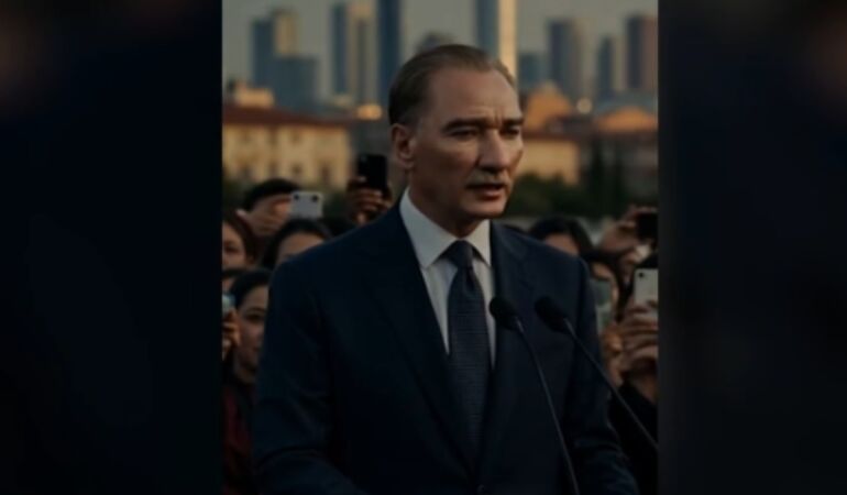 Atatürk bugün miting yapsa ne söylerdiYapay Zeka Atatürk’ü konuşturdu 'Cumhuriyet bir direniştir, bir umuttur!