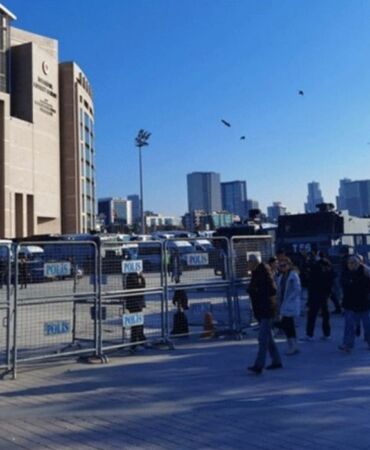 Çağlayan Adliyesi çevresinde geniş güvenlik önlemi Yollar trafiğe kapatıldı